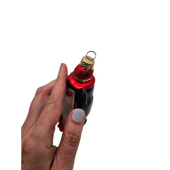 Vintage Blown Glass Penguin Christmas Ornament Made in Poland RARE - Picture 6 of 6